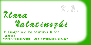 klara malatinszki business card