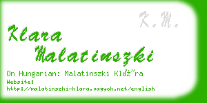 klara malatinszki business card